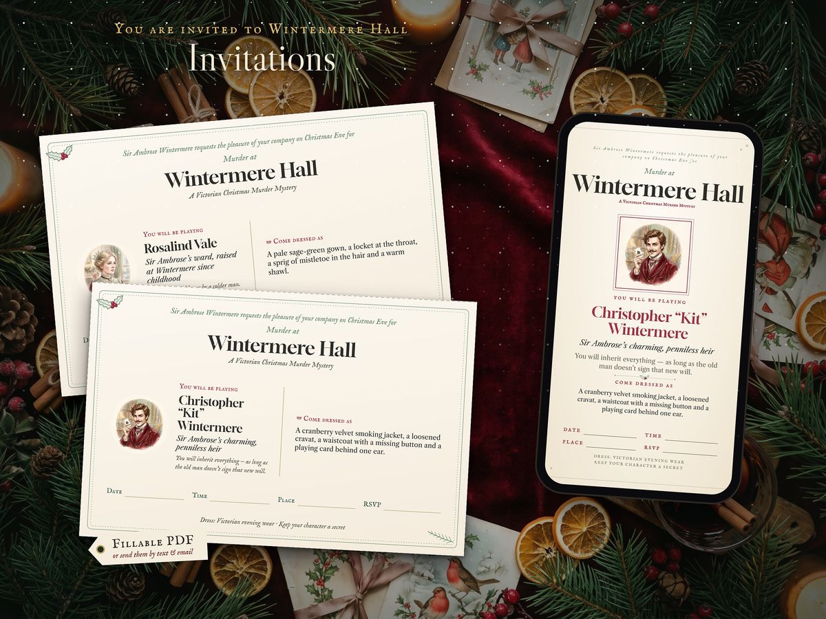 Printable invitations with a character for each guest